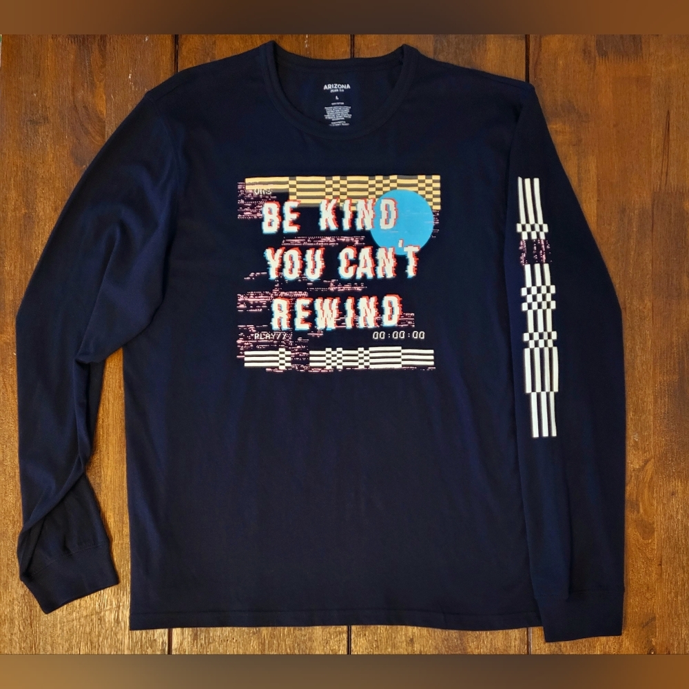 Boys Long Sleeve Tee shirt Be Kind You Cant Rewind